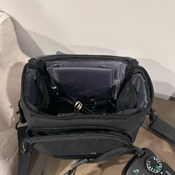 Canon Black DSLR Camera with Multicolor Strap